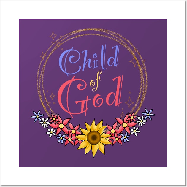 Child of God Gold Geometric Floral Wall Art by The Lucid Frog